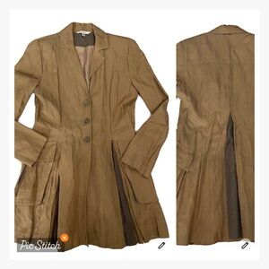Vintage Cabi #840 Treasure Hunter Trench Coat Peplum Khaki